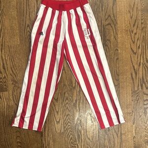 IU Hoosier Adidas Red and White Boy's Striped Track Pants